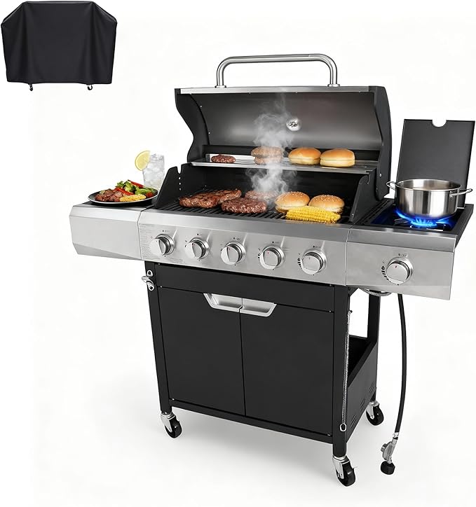 Endark 5-Burner 58, 500 BTU Stainless Steel Propane Gas Grill | Outdoor BBQ by ENDARK