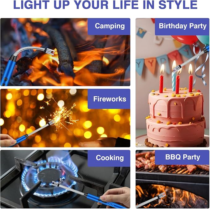 2 PCS Candle Lighter, Electric Lighter Arc Windproof Flameless - Image 2
