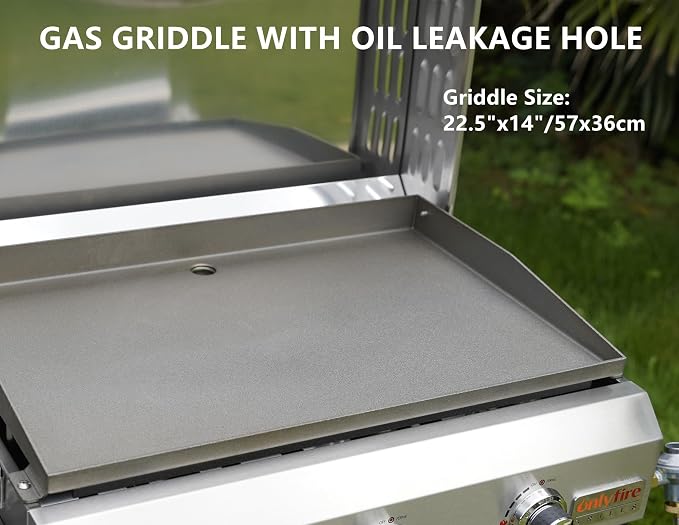 Tabletop Gas Griddle with Foldable Legs, Portable 3-Burner Propane Gas Grill - Image 10