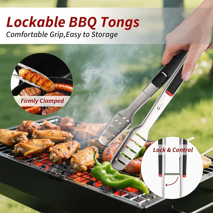 BBQ Tools Set, Tongs with Portable Bag, Essential Accessories - Image 6