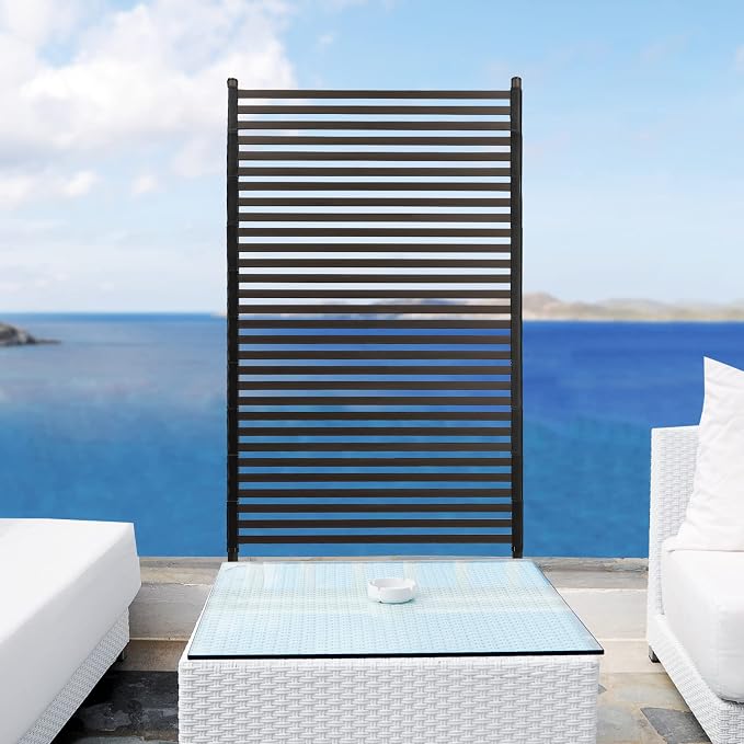 Metal Outdoor Privacy Screen, Freestanding Outdoor Divider Decorative Privacy - Image 8