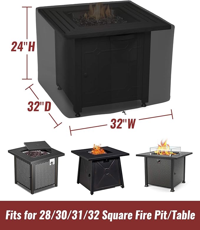 NUPICK 30 Inch Square Fire Pit Cover - Image 2