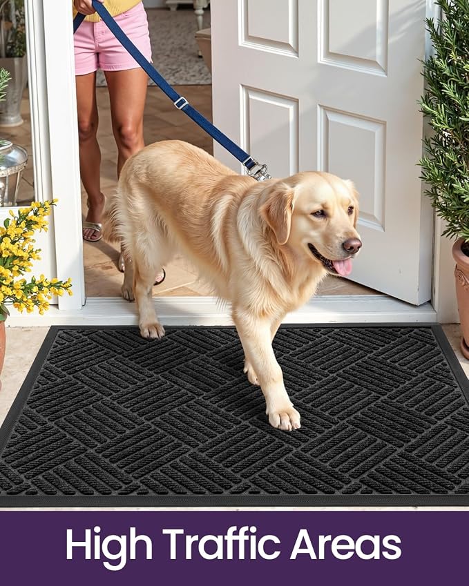 DEXI Front Door Mat Outside Entrance, 2x4 ft Rubber Entry Doormat Heavy Duty - Image 7