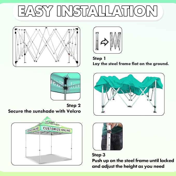 10x10FT Custom Pop Up Canopy Tent - Image 5
