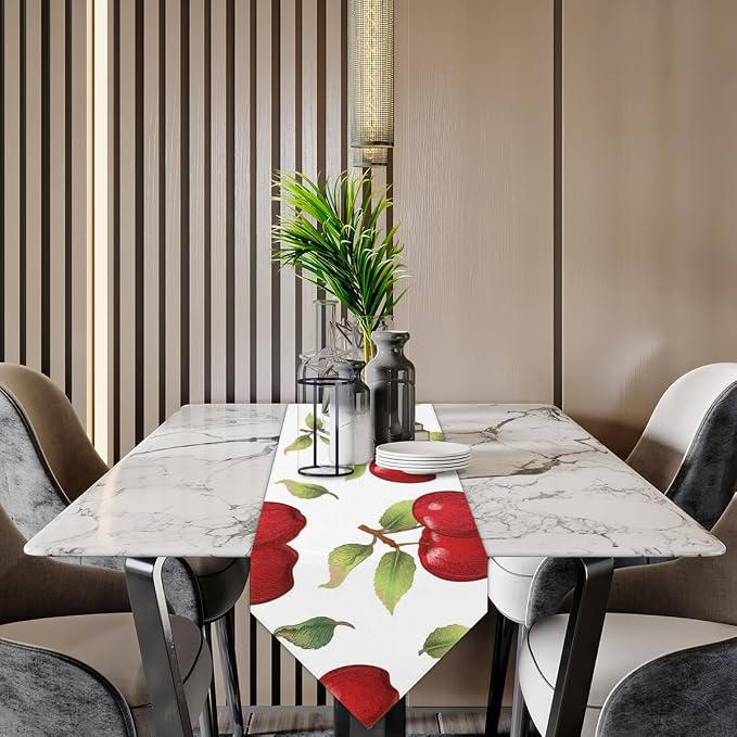 Apples Leaves Table Runners 48 Inches Long Table Runner Washable Kitchen Dining - Image 5
