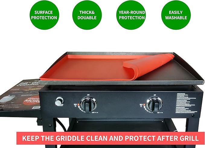 Grill Floor Mat for Blackstone, Food-Grade Silicone, Orange