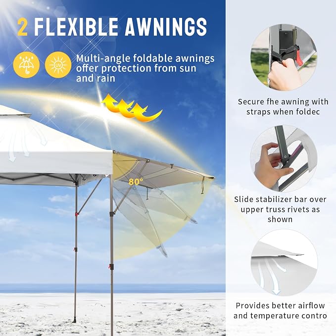 CROWN SHADES 10x10 Pop Up Canopy Tent - Image 3