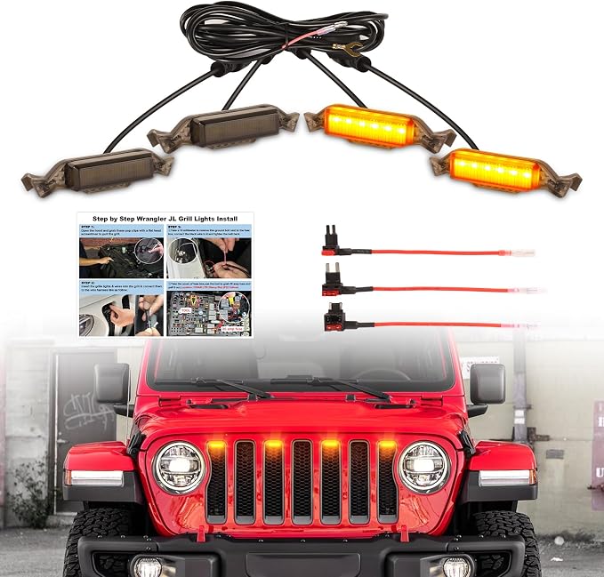 Led Grill Grille Lights fit for 2019 2020 2021 2022 2023 Jeep Wrangler JL JLU - Image 8