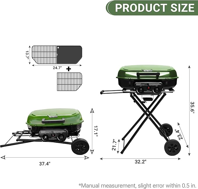 Brand-Man Portable Gas Grill, Propane Standup Grill - Image 9