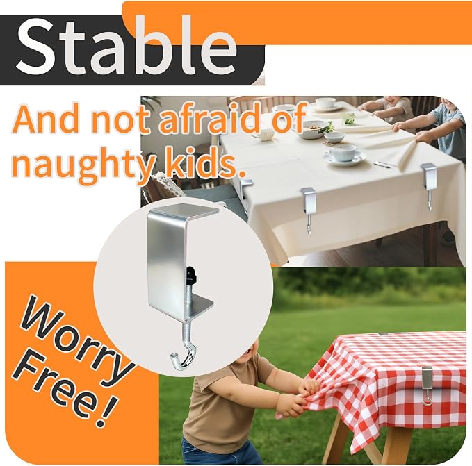 6 Packs Adjustable Tablecloth Clips - Image 3