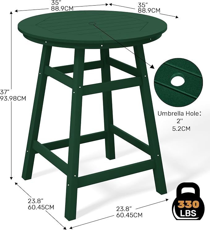 Costaelm Patio Bistro Table, Outdoor Bistro Dining Pub Table - Image 3