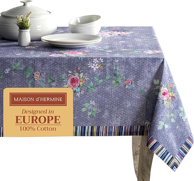 Maison d' Hermine Table Cloth Rectangle Table 100% Cotton 54 x 72 Inches by MaisondHermine