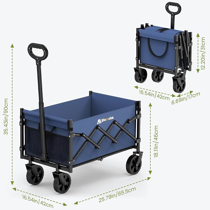 Collapsible Wagon with Wheels, 220 lbs Wagons Carts Foldable Wagon Cart with - Image 7
