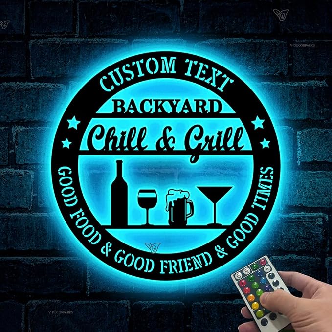 Backyard Bar & Grill Custom Name Sign - Image 2