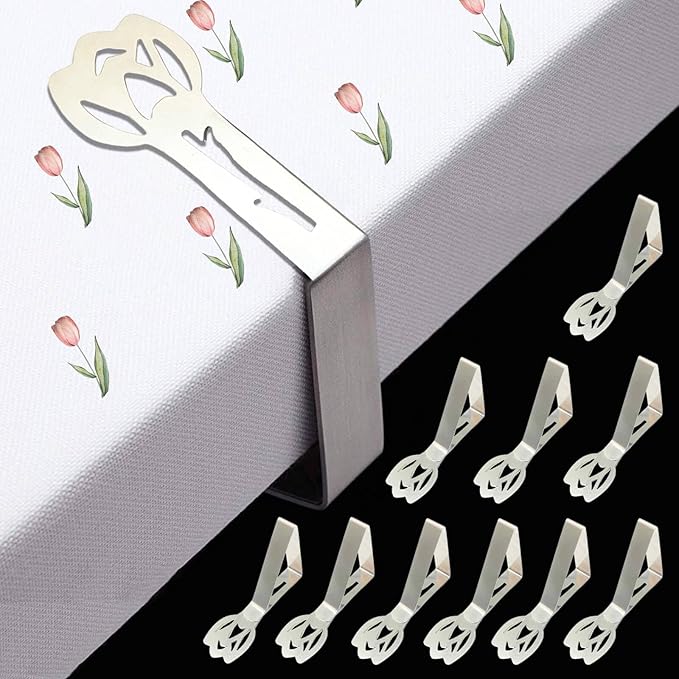 CUNGLIN Tablecloth Clips for Outdoor Tables, Tulip Shape Picnic Table Cloth by CUNGLIN
