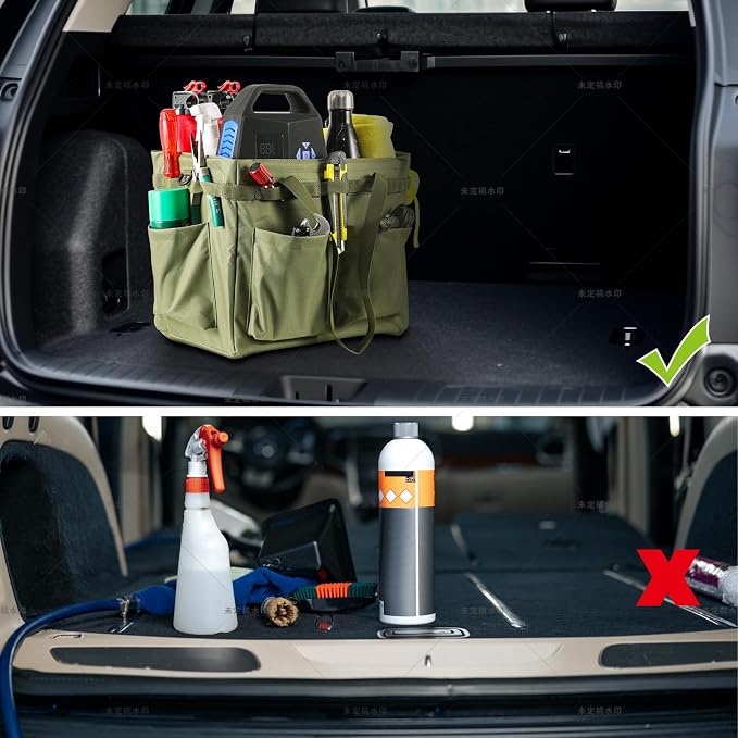 Car Trunk Organizer Multifunctional Storage Toolbox Carry Griddle, Large Grill - Image 4