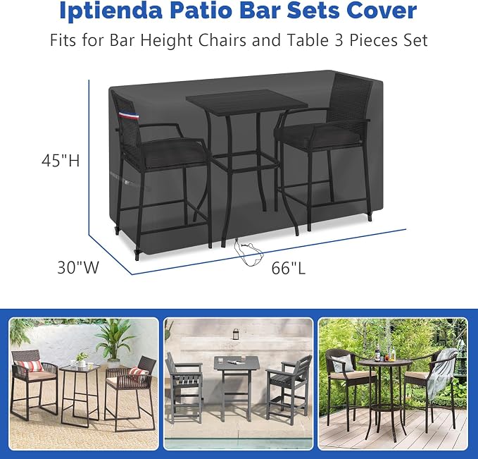 Patio Furniture Covers for High Top Table and Chairs, Waterproof Patio Set - Image 2