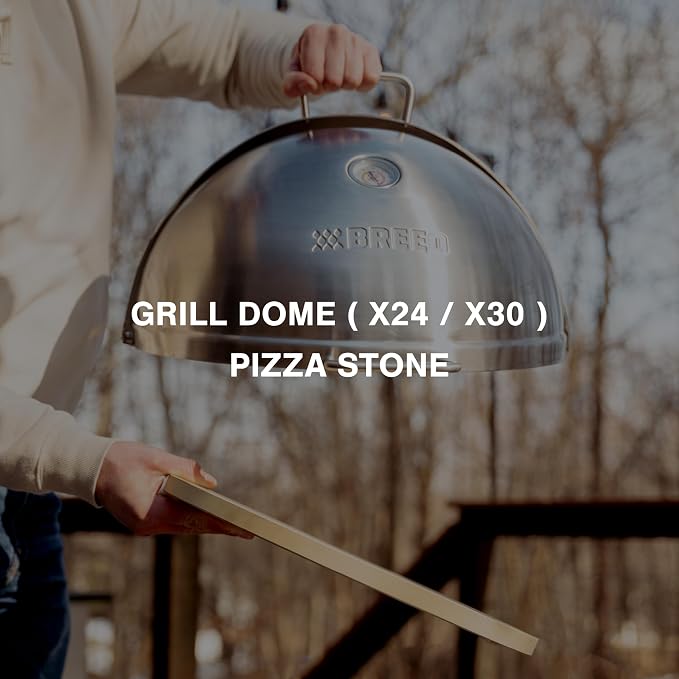Breeo Grill Dome Hinged Stainless Steel Dome w/Built-in Thermometer, Griddle - Image 3