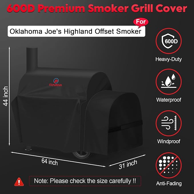 Grill Cover for Oklahoma Joe's Highland Offset Smoker - Image 2