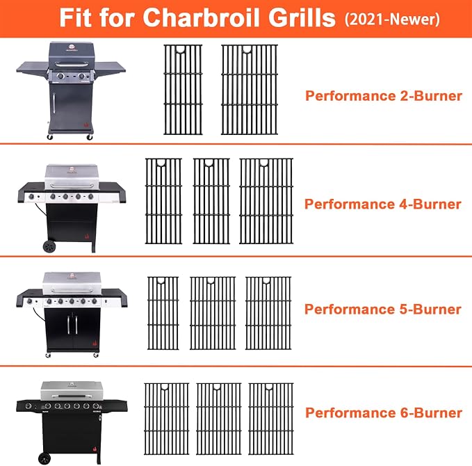 DELSbbq 17" Grill Grates for Charbroil Performance 6 Burner 463228622 463229021 - Image 3
