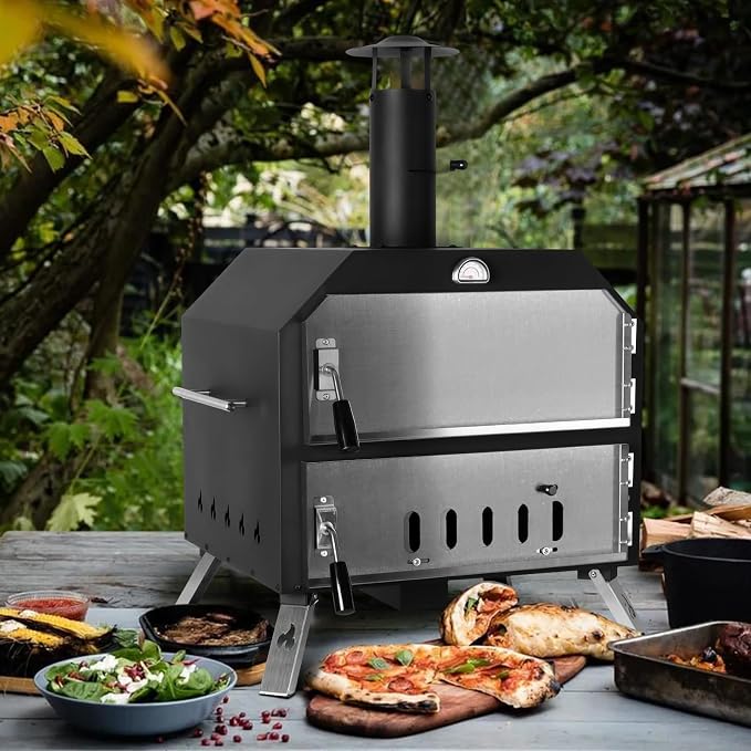 15’’ Outdoor Pizza Oven Wood Fired Pizza Oven Portable Patio Ovens Included - Image 8