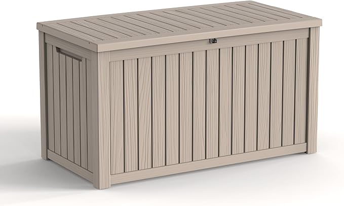 180Gallon Waterproof Outdoor Storage Box, UV Resistant Resin Deck Box by KFY