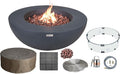 Elementi | Bundle Lunar Gas Fire Pit Cast Concrete 42" Round Fire Table by AMSFireplaceInc