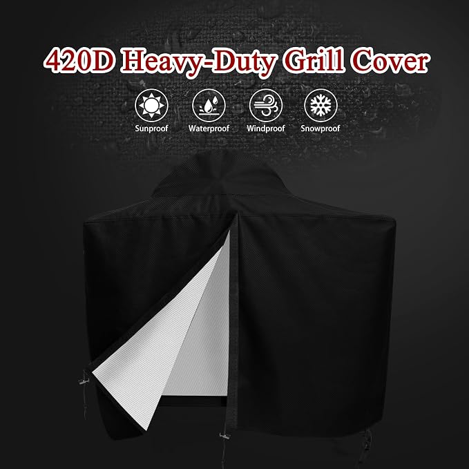 Charcoal Grills Cover for SNS Grills 22", 420D Heavy Duty Water-Resistant BBQ - Image 3