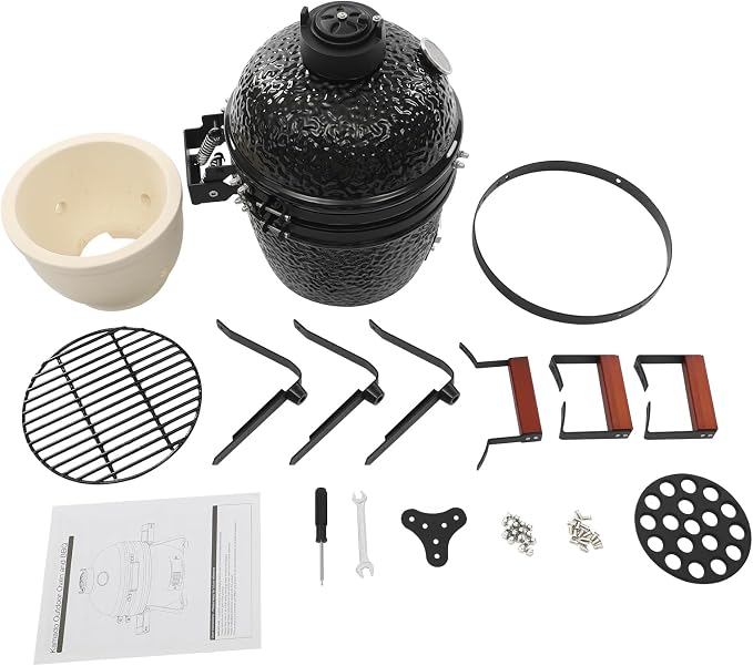 13 Inch Ceramic Charcoal Grill, Portable BBQ Smoker - Image 9