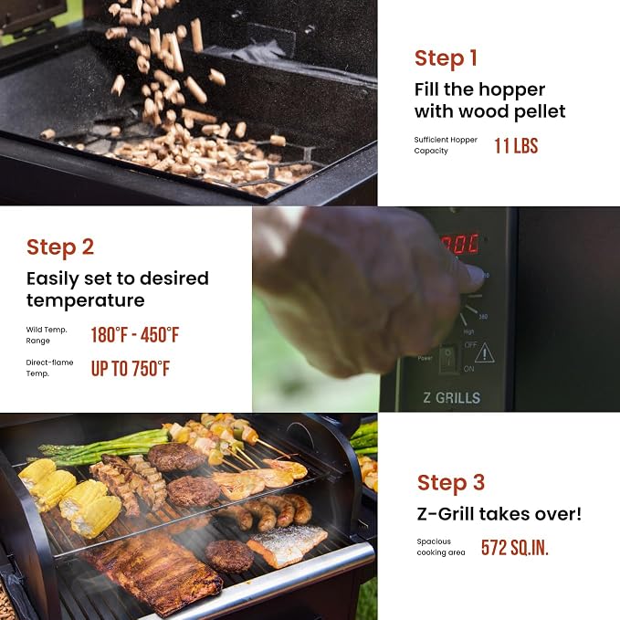 Z GRILLS 600D Wood Pellet Grill – 8-in-1 BBQ Smoker - Image 5