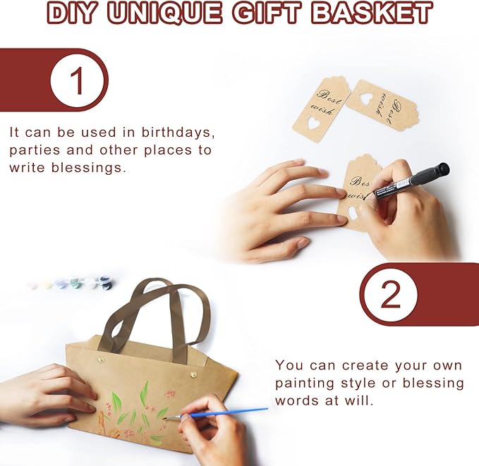 Bigger Baskets for Gifts Empty, 6 Pack Sturdy Kraft Basket - Image 5