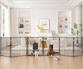 No Pawblems Dog Gate with Cat Door, Free Standing 30'' Tall Foldable Dog Fence by NoPawblems