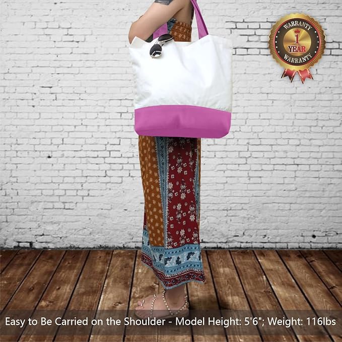 TOPDesign 1-Pack Super Strong Large 12oz Cotton Canvas Tote Bag, Reusable - Image 2