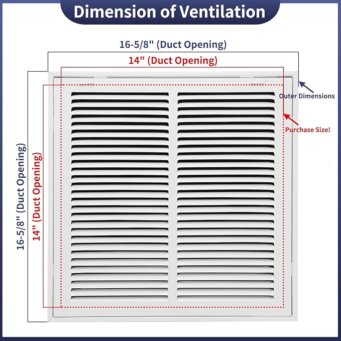 14"W x 14"H Steel Return Air Filter Grille - Image 2