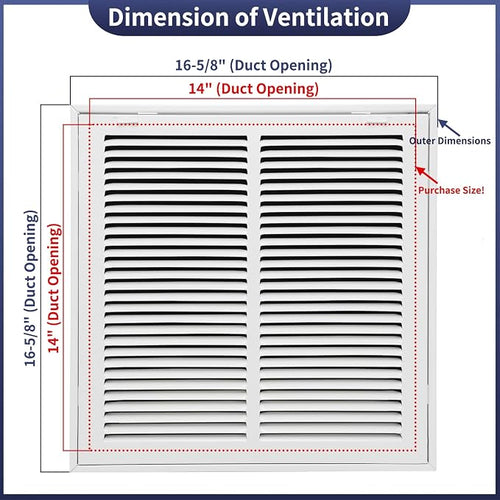 14"W x 14"H Steel Return Air Filter Grille - Image 2