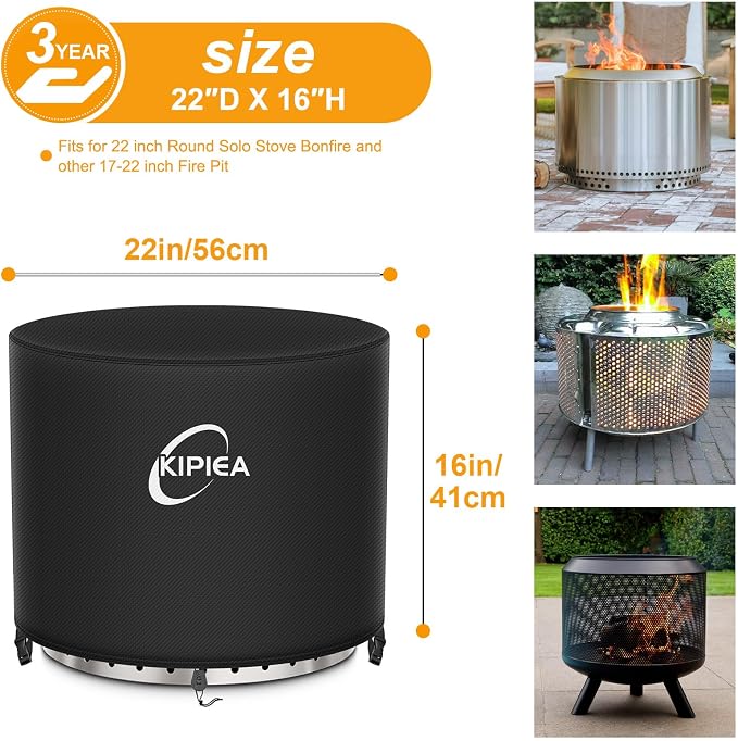 Kipiea Round Fire Pit Cover for Solo Stove Bonfire - Image 2