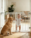 Baby Gate for Stairs Doorways & Kitchen, 26.4"-43" W x 29" H, No Bottom Bar Dog by patywaga
