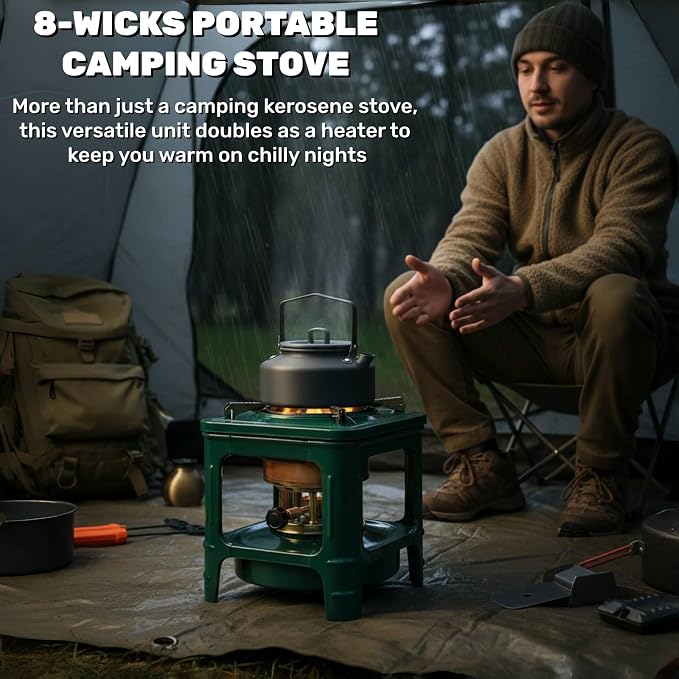 Picnic Burner Furnace, Kerosene Stove, 8-Wick Portable Camping Stove, Outdoor - Image 2