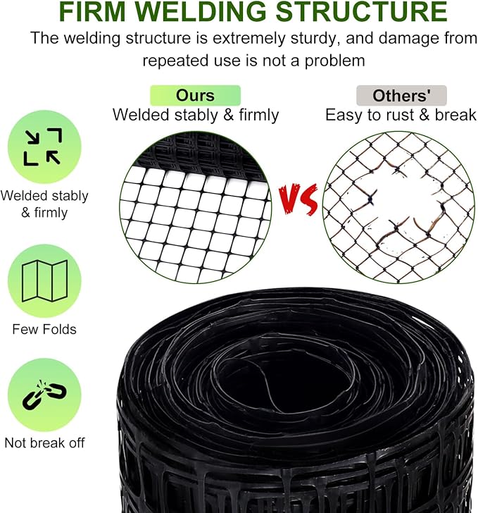 Windyun 2 Roll 100 ft 200 ft in Total Plastic Mesh Fence Roll Safety - Image 6