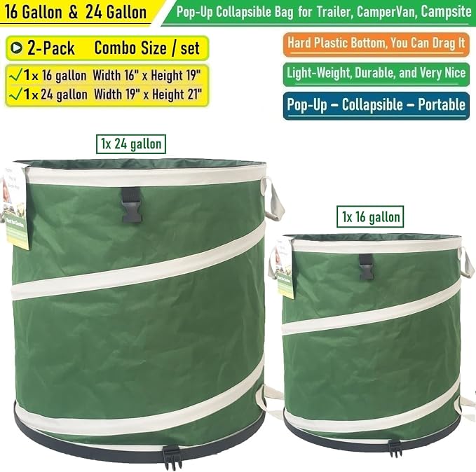 16 Gallon and 24 Gallon Collapsible Trash Can Solid Bottom - Image 6