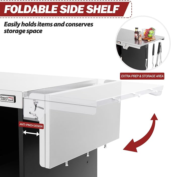 Royal Gourmet PC3201S Movable Grill Cart, Storage Cabinet - Image 5