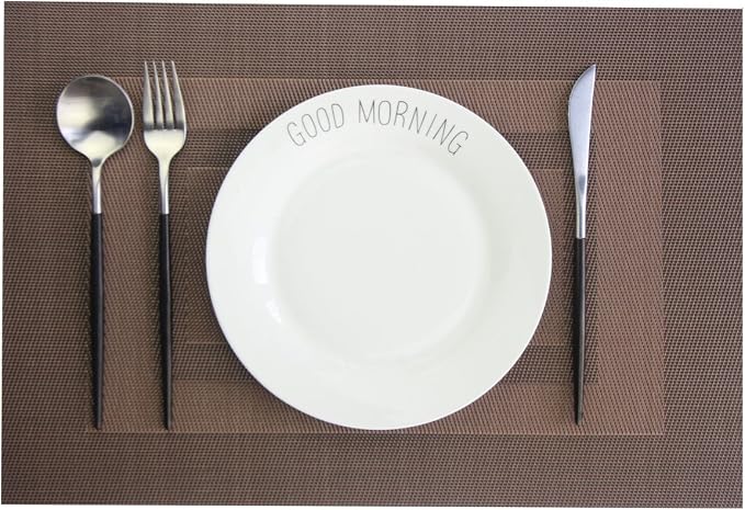 PIGCHCY Placemats Set of 6, Washable Woven Vinyl Kitchen Table Mats Non Slip - Image 6