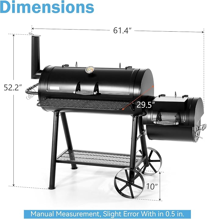 GREEN PARTY Offset Smoker Charcoal Grills - Image 5