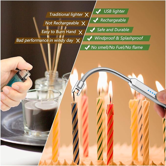 MEIRUBY Electric Candle Lighter, Birthday Christmas Stocking Stuffers Gifts - Image 4