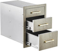 Stainless Steel Outdoor Kitchen Triple Drawers 14" W x 20.3" D x 23" H by GarveeTech