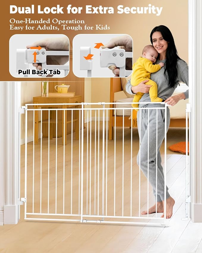 34-53" No Bottom Bar Baby Gates Dog Gate - Image 7
