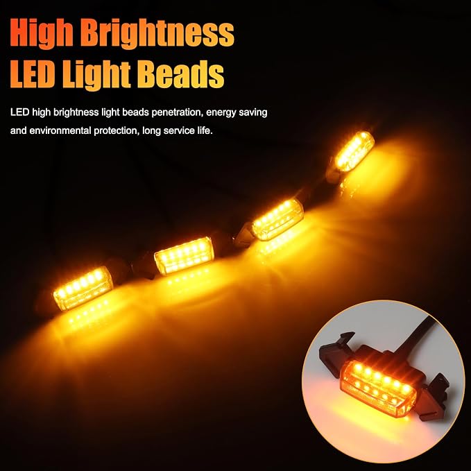 4PCS LED Amber Grill Lights，Grille Lights - Image 2