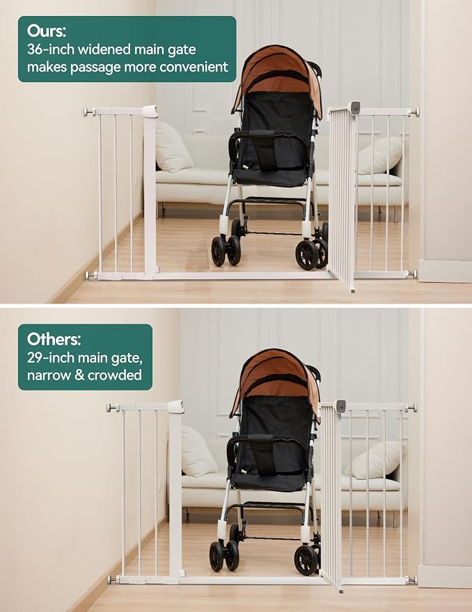 BABELIO 36-57" Extra Wide Baby/Chlid Gate, Auto Close Dog/Pet Barrier - Image 3