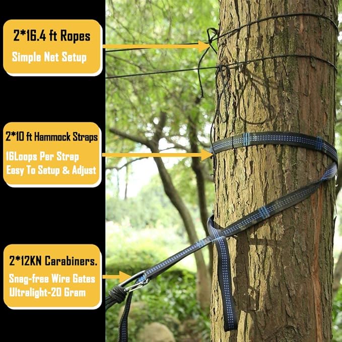 Hammock with Bug Net, 210T Nylon, Single or Double Size