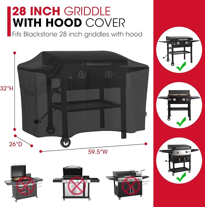Unicook 5483 Griddle Cover for Blackstone 28 Inch Cooking Station - Image 2
